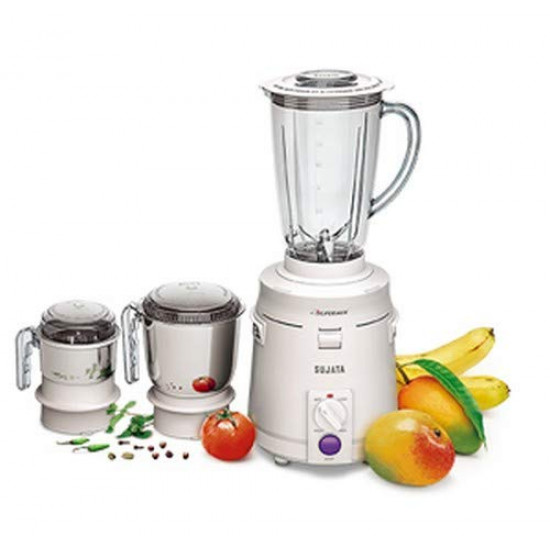 Sujata SuperMix Mixer Grinder, 900W, 3 Jars (White)