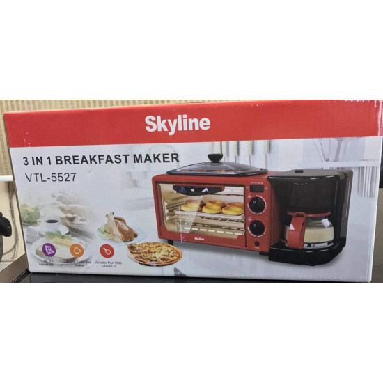 Skyline Breakfast Maker 3 in 1 VTL5527 (Oven + Grill Pan + Coffee Maker)