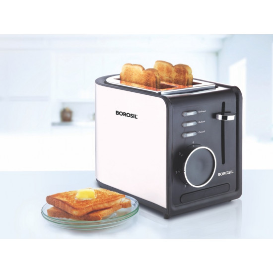Borosil BTO850WSS21 850 W Pop Up Toaster 2 Slice