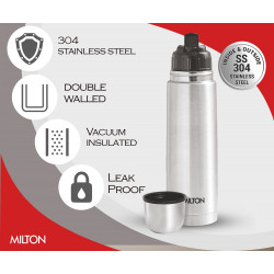 Milton 1000 ml Flip Lid Flask Thermosteel bottle Stainless Steel Bottle