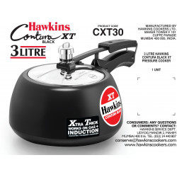 Hawkins Contura Black XT 3 L Induction Bottom Pressure Cooker (Hard Anodized) CXT30