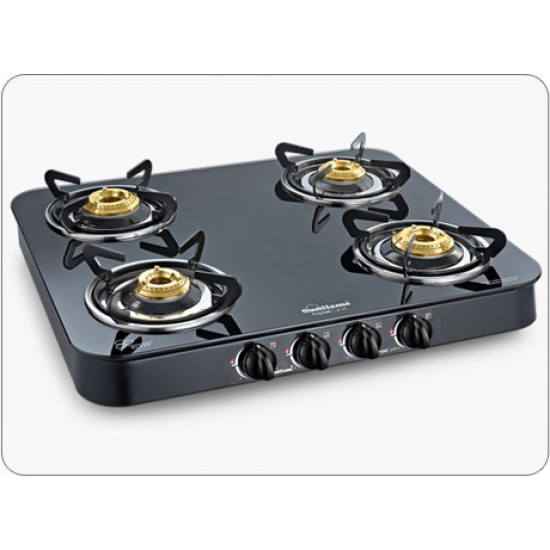 Sunflame Crystal Curve 4 Burner Gas Stove Black Color Sunflame Crystal Curve 4 Burner Gas Stove Black Color